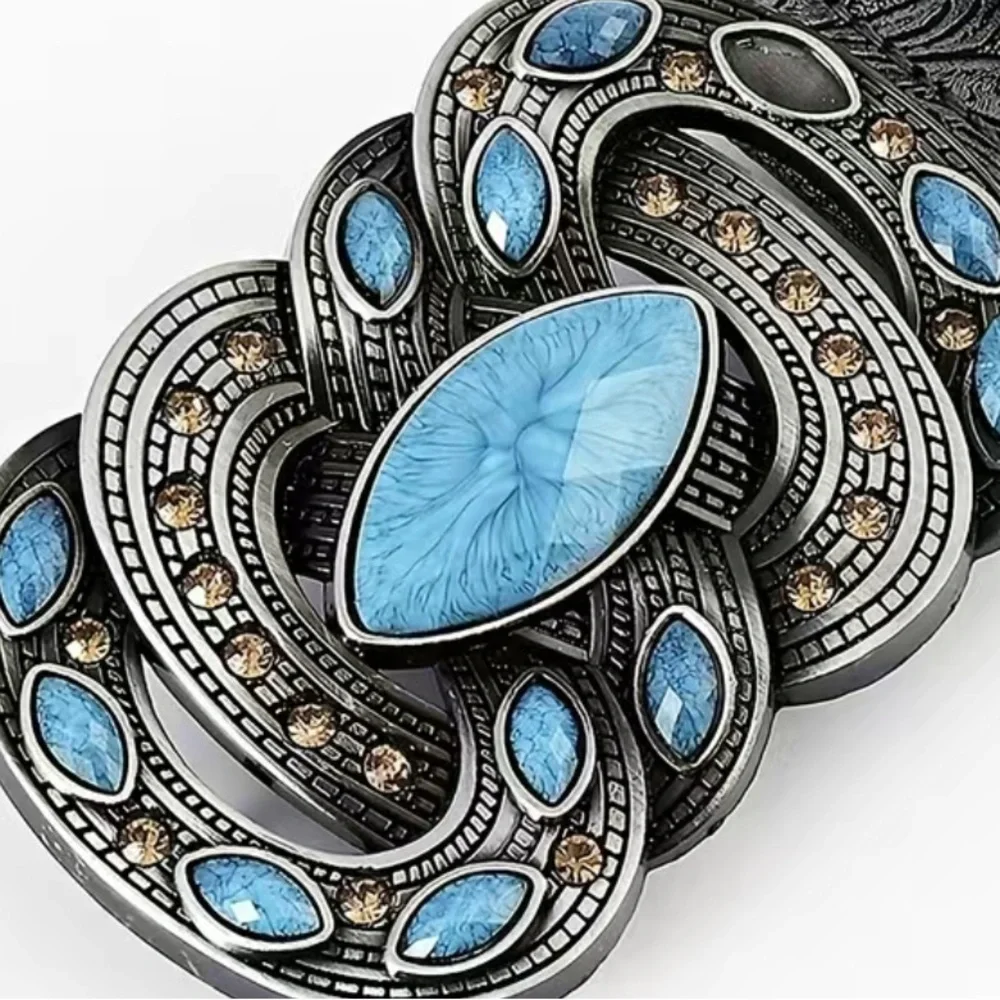 Pu Leather Boho Western Cowgirl Gemstone Belt - Picture 4 of 5